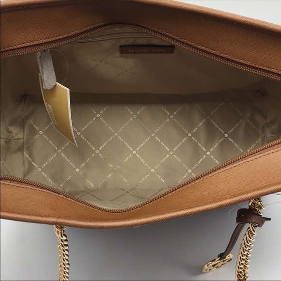 MICHAEL KORS SHANIA LG EW CHAIN TOTE BROWN - Picture 7 of 8